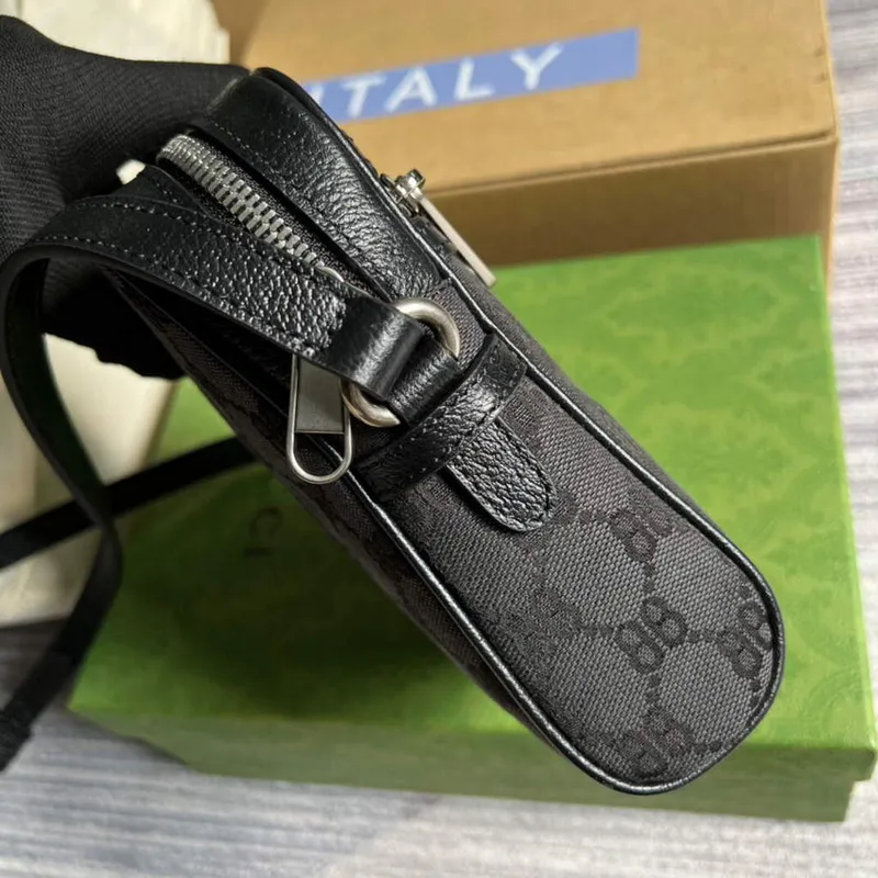 Gucci 680129 Gucci x Balenciaga The Hacker Project Shoulder Zip Bag Black