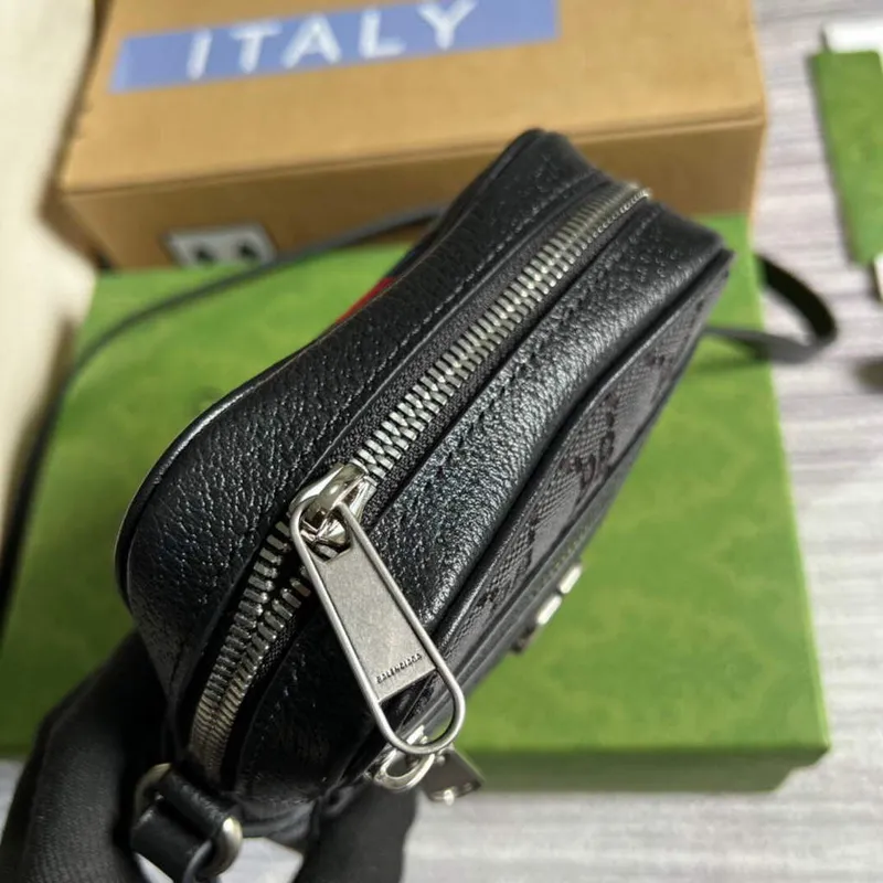 Gucci 680129 Gucci x Balenciaga The Hacker Project Shoulder Zip Bag Black