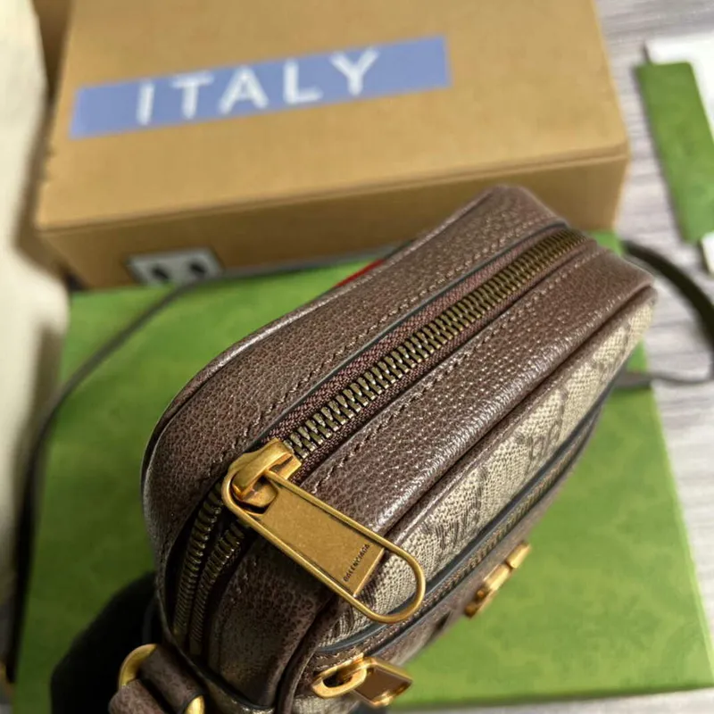 Gucci 680129 Gucci x Balenciaga The Hacker Project Shoulder Zip Bag Brown