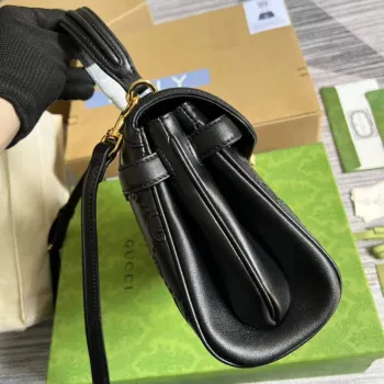 Gucci 675791 Small GG Top Handle Bag Black
