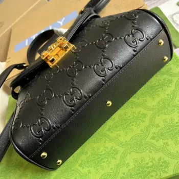 Gucci 675791 Small GG Top Handle Bag Black