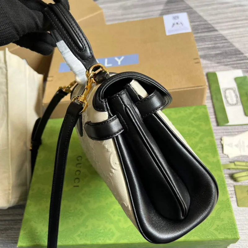 Gucci 675791 Small GG Top Handle Bag White