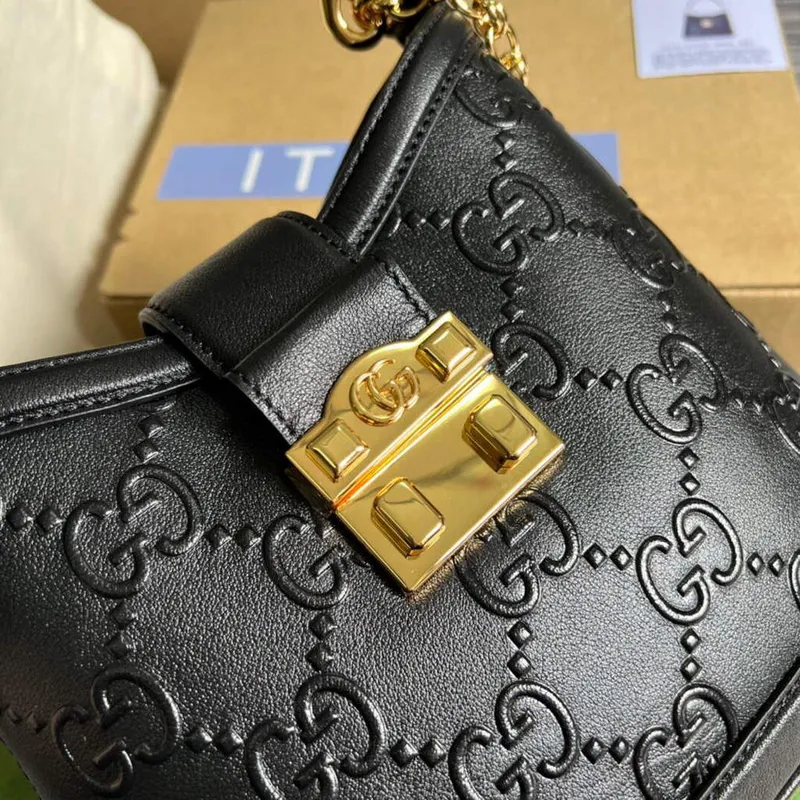Gucci 675788 Small GG Shoulder Bag Black