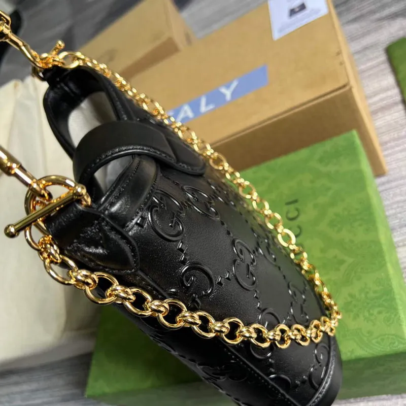 Gucci 675788 Small GG Shoulder Bag Black