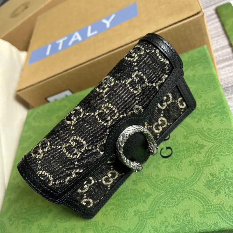 Gucci 476432 Dionysus GG Super Mini Bag Black