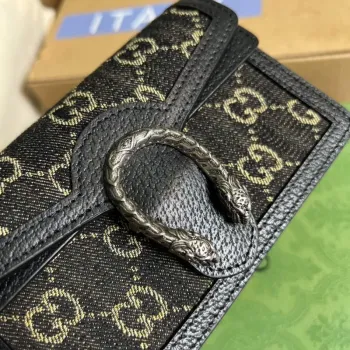 Gucci 476432 Dionysus GG Super Mini Bag Black