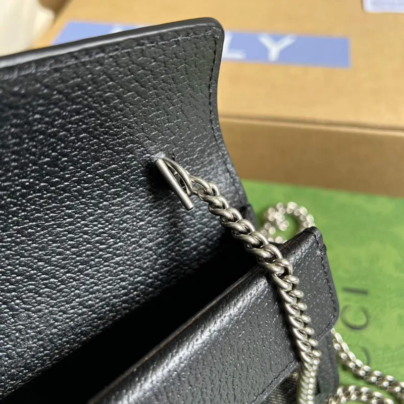 Gucci 476432 Dionysus GG Super Mini Bag Black