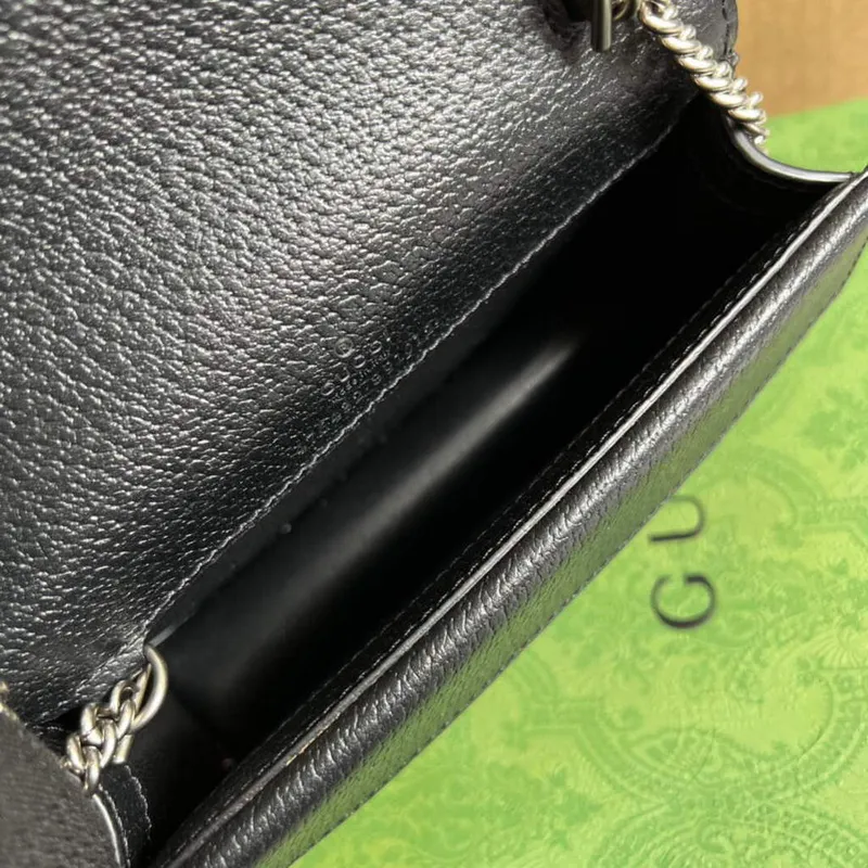 Gucci 476432 Dionysus GG Super Mini Bag Black