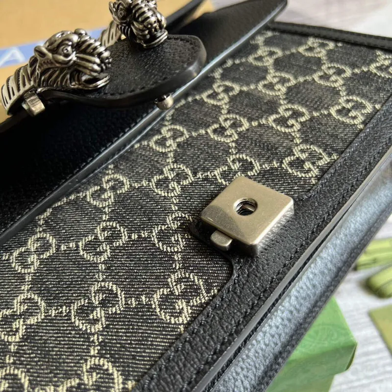 Gucci 400249 Dionysus Small GG Shoulder Bag Beige Blue