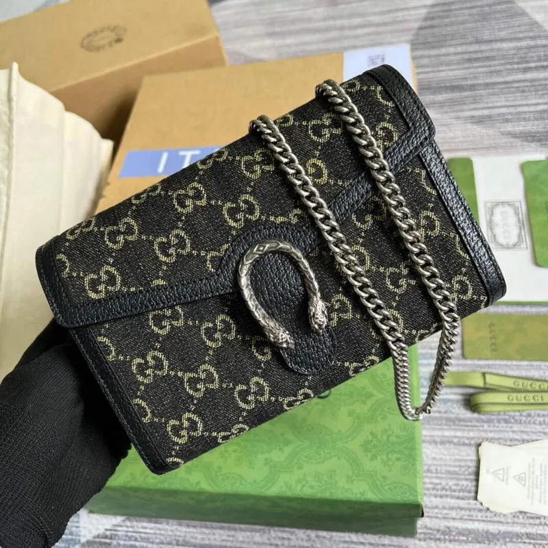 Gucci 401231 Dionysus GG Mini Chain Bag Black
