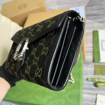Gucci 401231 Dionysus GG Mini Chain Bag Black