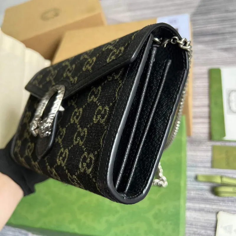 Gucci 401231 Dionysus GG Mini Chain Bag Black