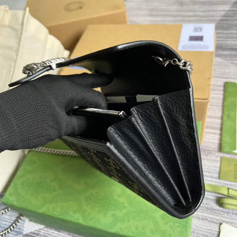 Gucci 401231 Dionysus GG Mini Chain Bag Black
