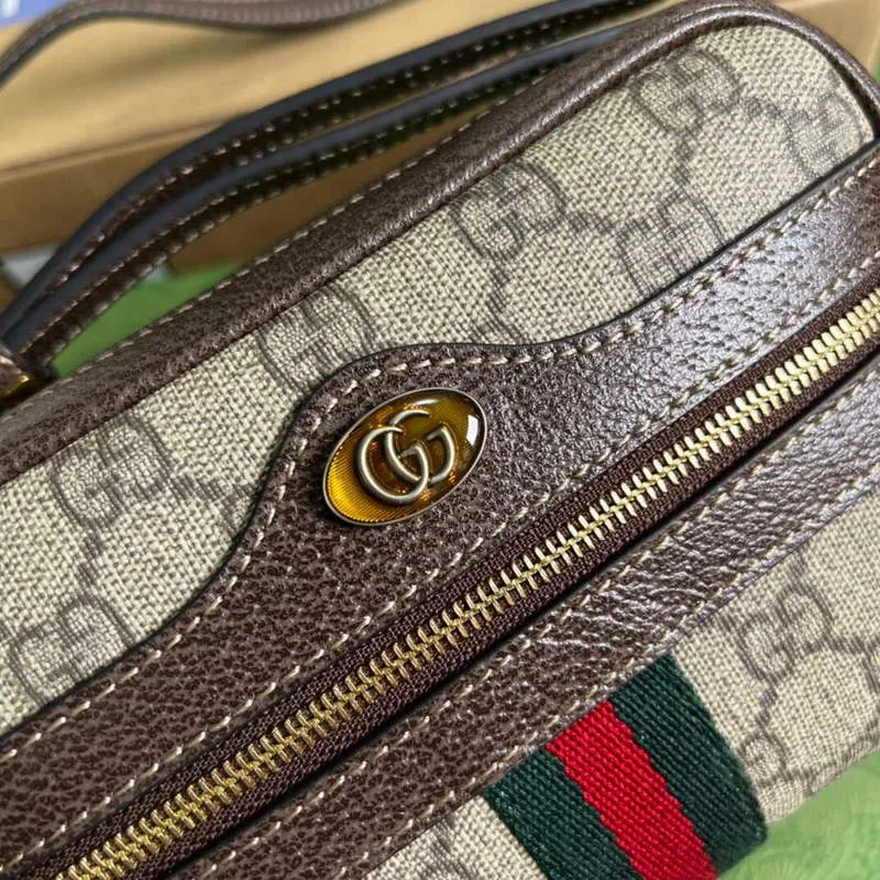 Gucci 517350 Ophidia GG Supreme Mini Bag Beige Ebony