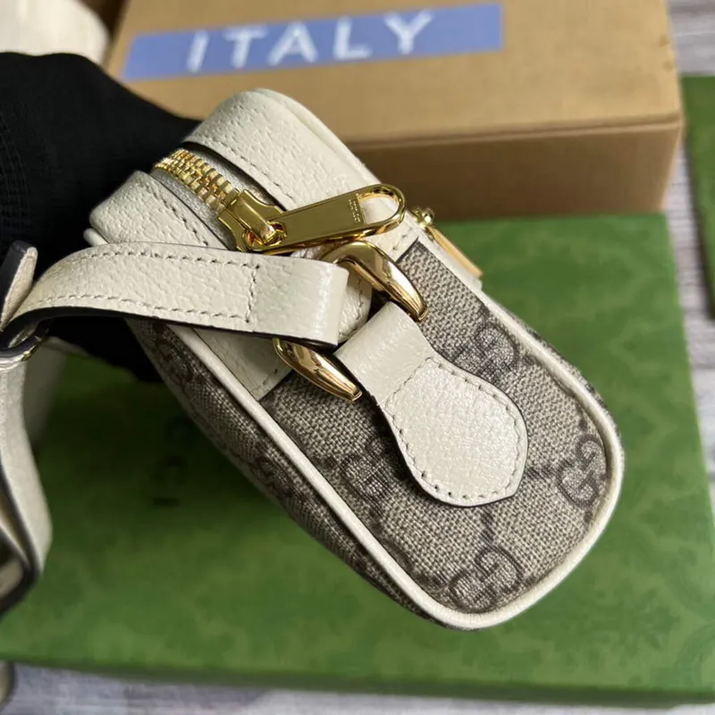 Gucci 517350 Ophidia GG Mini Bag With Web White