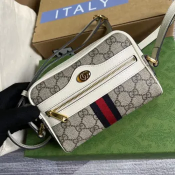 Gucci 517350 Ophidia GG Mini Bag With Web White