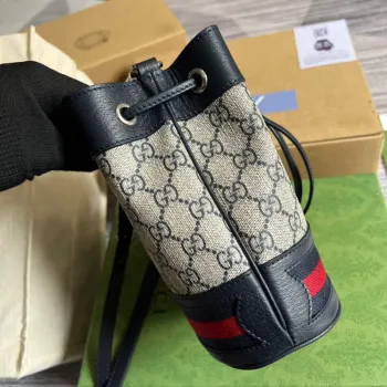 Gucci 550620 Ophidia Mini GG Bucket Bag Beige Blue