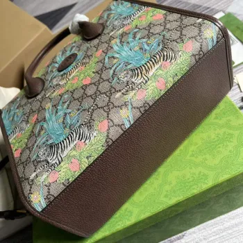 Gucci 659983 GG Small Tote Bag Brown Blue