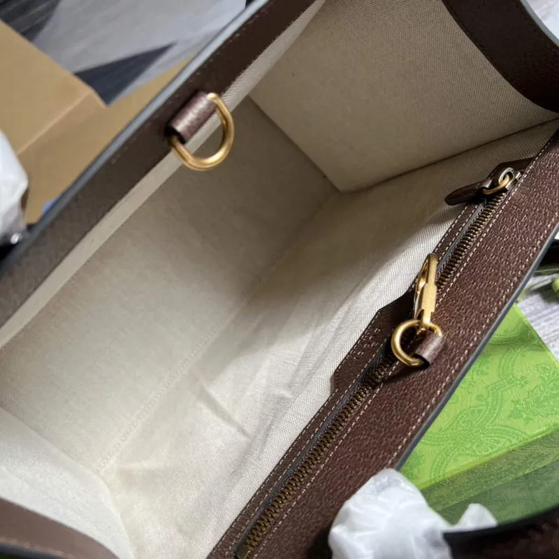 Gucci 659983 GG Small Tote Bag Brown Red