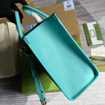 Gucci 659983 GG Small Tote Bag Blue Orange