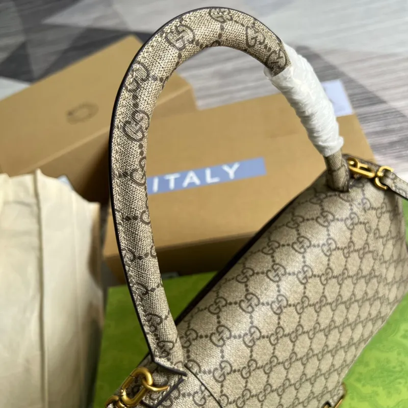 Gucci 681696 The Hacker Project Medium Hourglass bag Beige and ebony