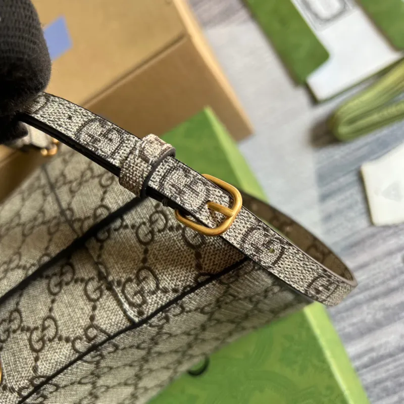 Gucci 681697 The Hacker Project Small Hourglass bag Beige and ebony