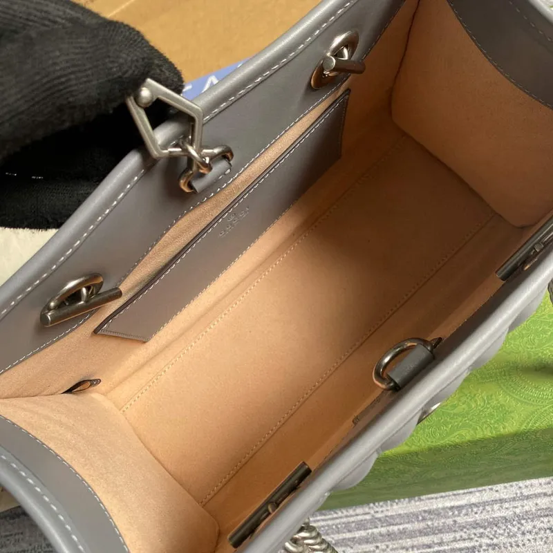 Gucci 681483 GG Marmont small tote bag Grey