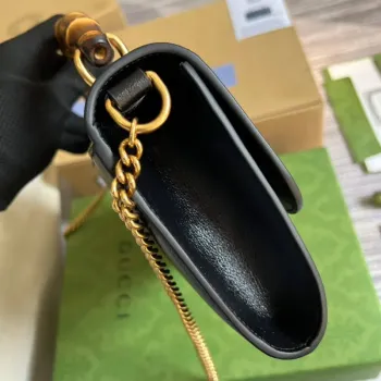 Gucci 675795 GG Large Top Handle Bag With Bamboo Black