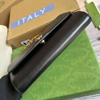 Gucci 675795 GG Large Top Handle Bag With Bamboo Black