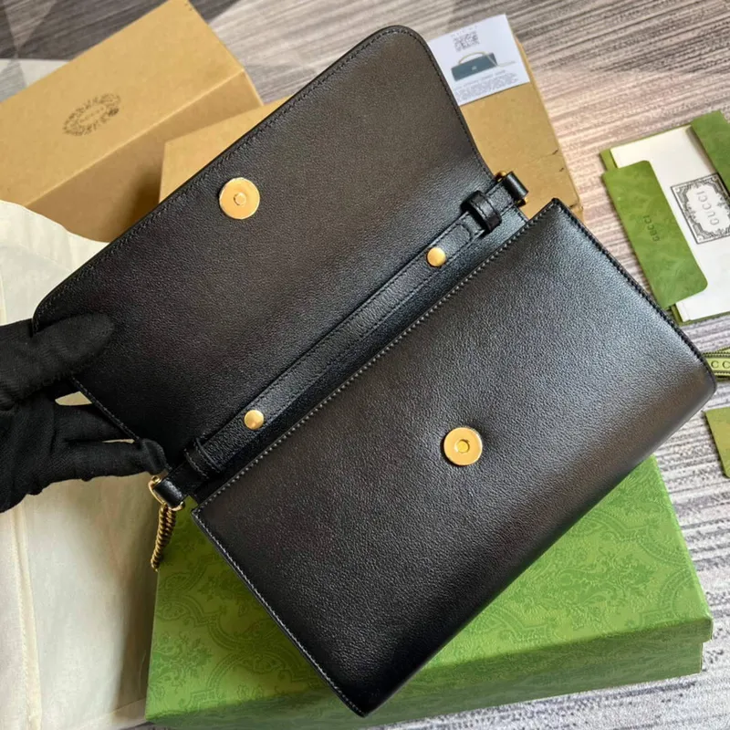 Gucci 675795 GG Large Top Handle Bag With Bamboo Black