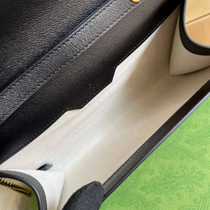 Gucci 675795 GG Large Top Handle Bag With Bamboo Black