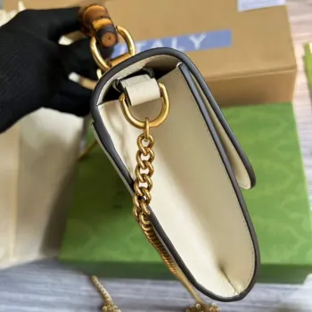 Gucci 675795 GG Large Top Handle Bag With Bamboo Beige