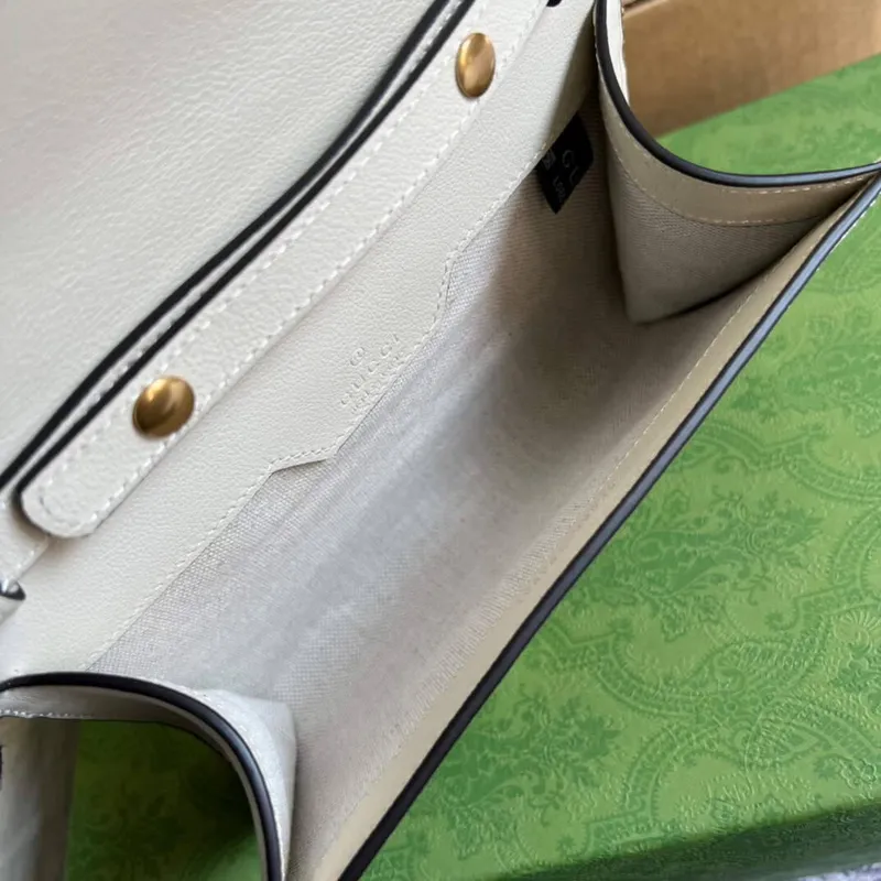 Gucci 675794 GG Small Top Handle Bag With Bamboo Beige