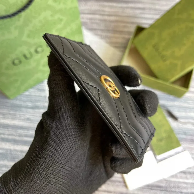Gucci 443127 GG Marmont Card Case Black