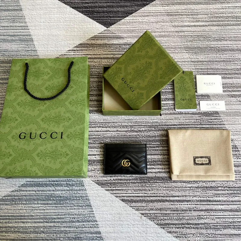Gucci 443127 GG Marmont Card Case Black