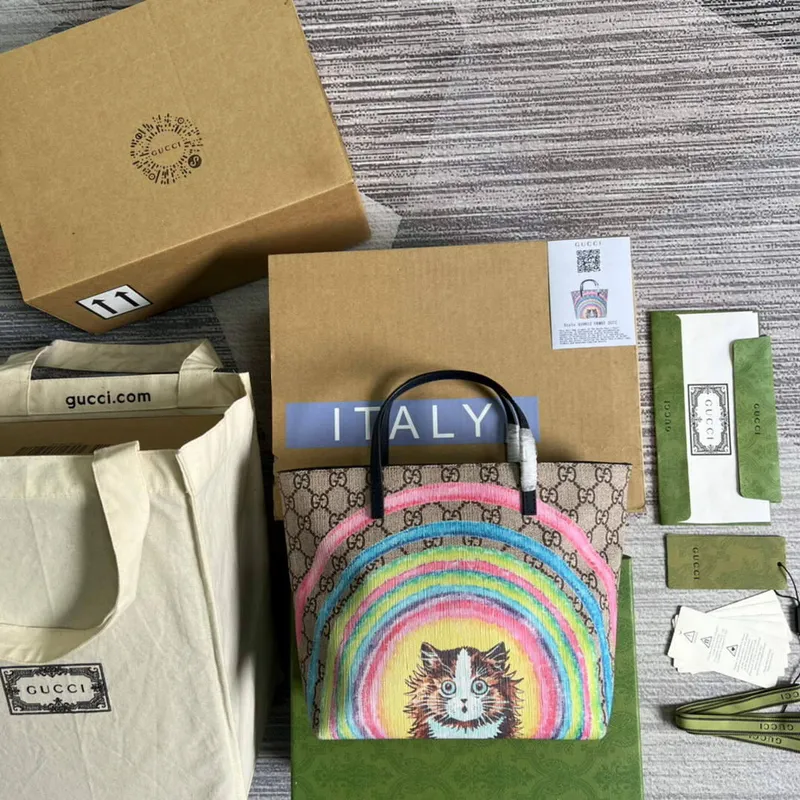 Gucci 410812 Children’s GG Ranch Tote Bag Brown