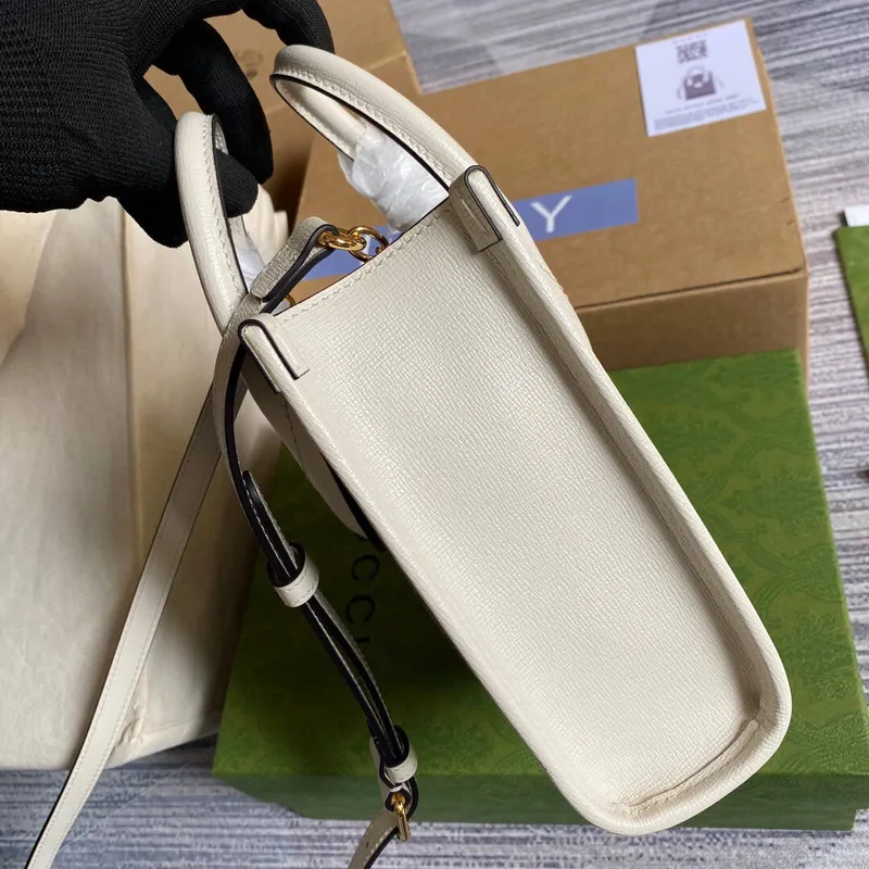 Gucci 671623 Mini Tote Bag With Lnterlocking G White