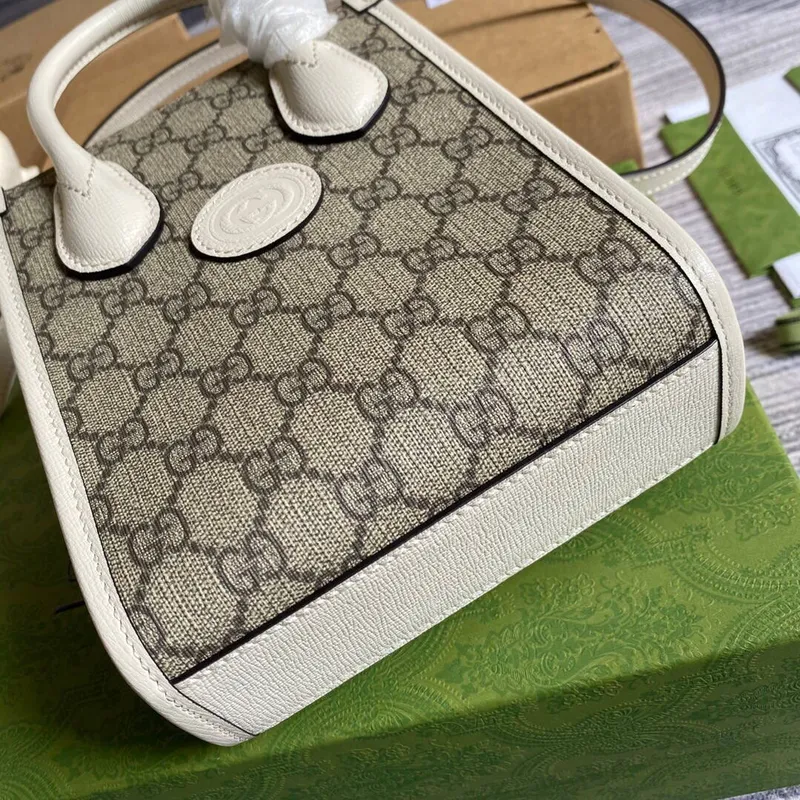 Gucci 671623 Mini Tote Bag With Lnterlocking G White