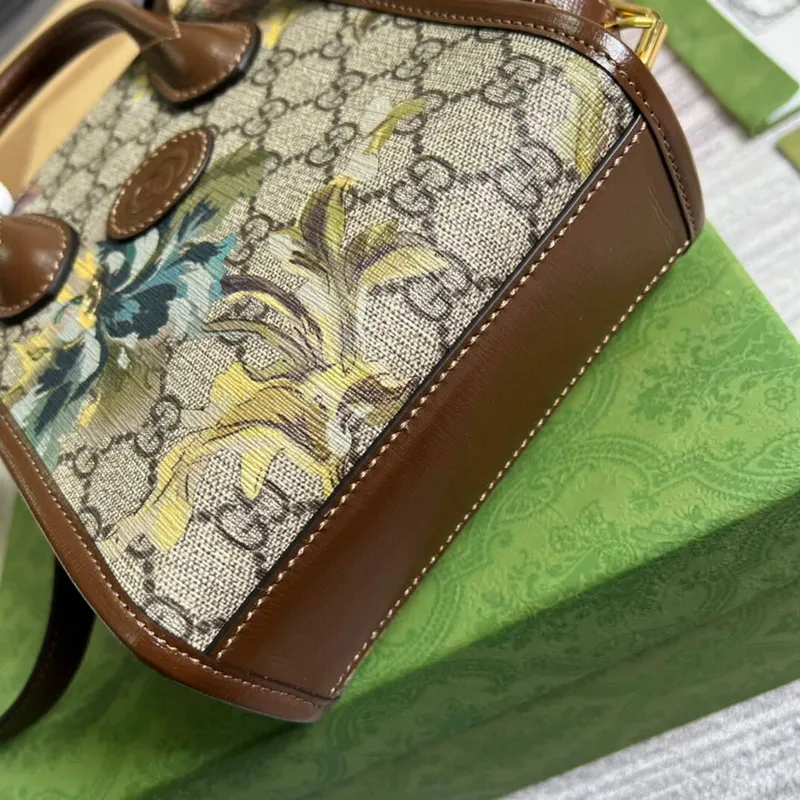 Gucci 671623 Mini Tote Bag With Lnterlocking G Brown