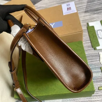 Gucci 671623 Mini Tote Bag With Lnterlocking G Brown