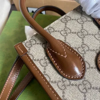 Gucci 671623 Mini Tote Bag With Lnterlocking G Brown