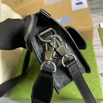 Gucci 674164 Messenger Bag With Lnterlocking G Black