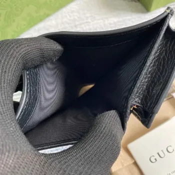 Gucci 658610 GG Marmont Card Case Wallet Black