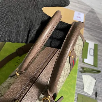 Gucci 645017 GG Small Duffel Bag With Web Brown