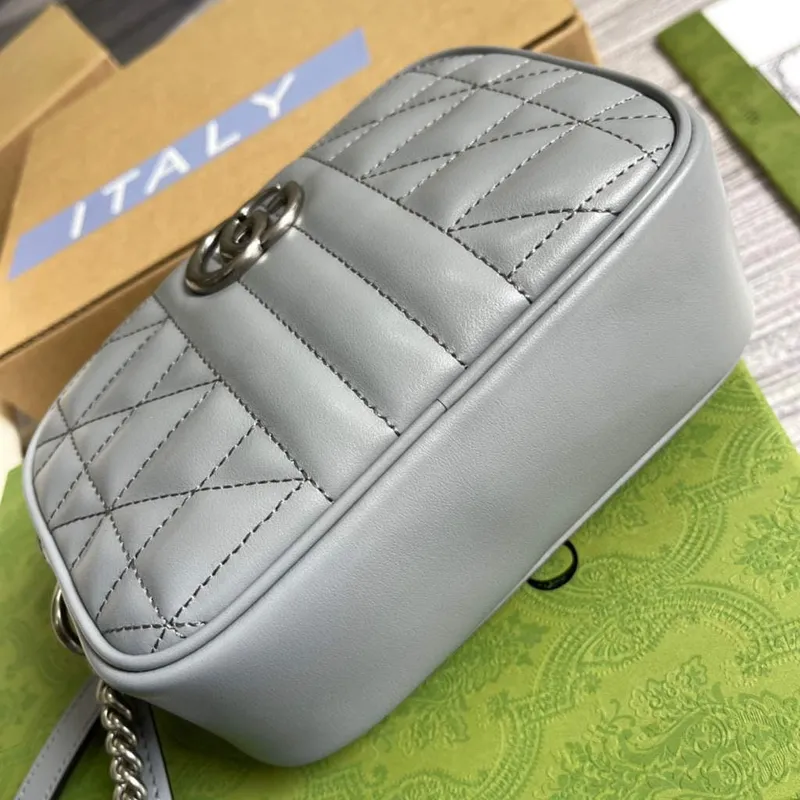 Gucci 634936 GG Marmont Mini Shoulder Bag Gray