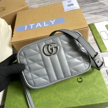 Gucci 634936 GG Marmont Mini Shoulder Bag Gray