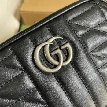Gucci 634936 GG Marmont Mini Shoulder Bag Black