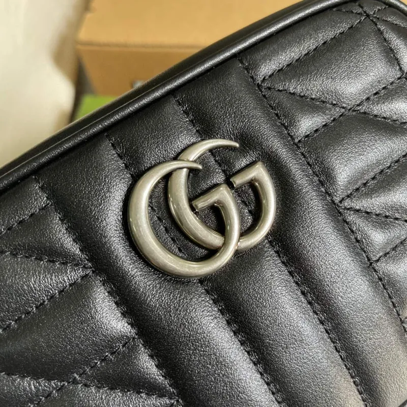 Gucci 634936 GG Marmont Mini Shoulder Bag Black