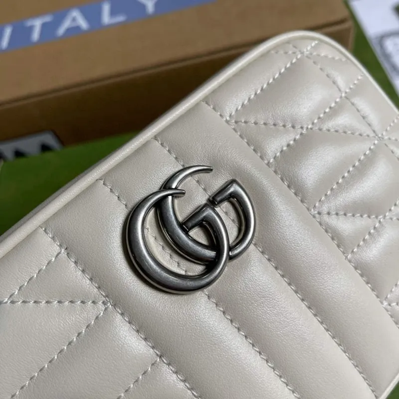 Gucci 634936 GG Marmont Mini Shoulder Bag Beige