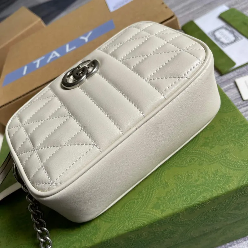 Gucci 634936 GG Marmont Mini Shoulder Bag Beige